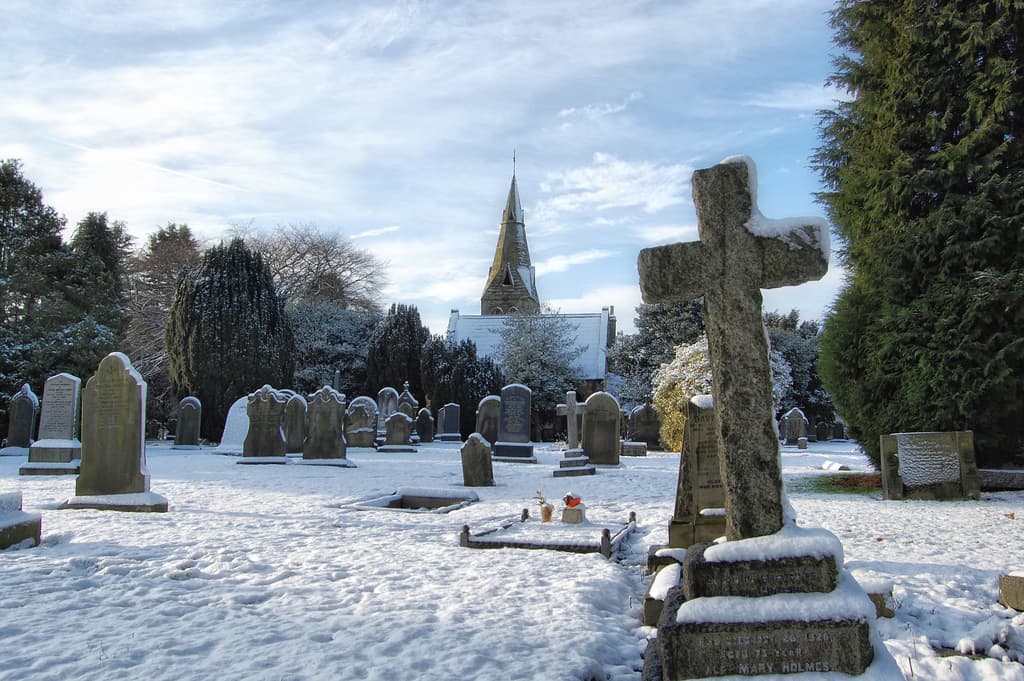 Pair Of Cemetery Chapels At Otley Cemetery in Otley, West Yorkshire