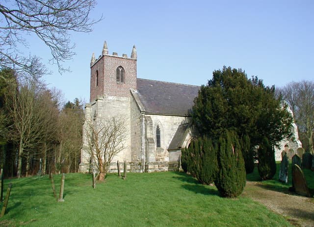 St Martin's collegiate church and medieval standing cross, Lowthorpe in Driffield, East Riding of Yorkshire