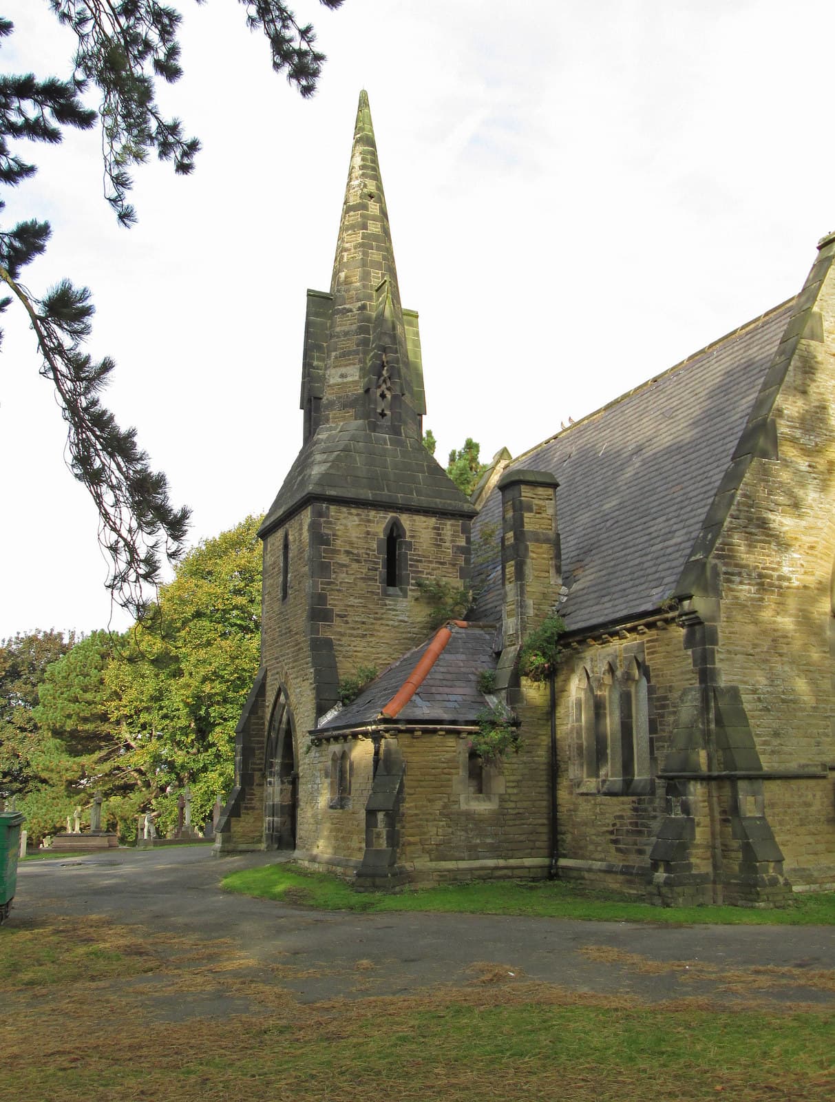 Cemetery Church and Chapel at Spital Cemetery in Chesterfield, Derbyshire