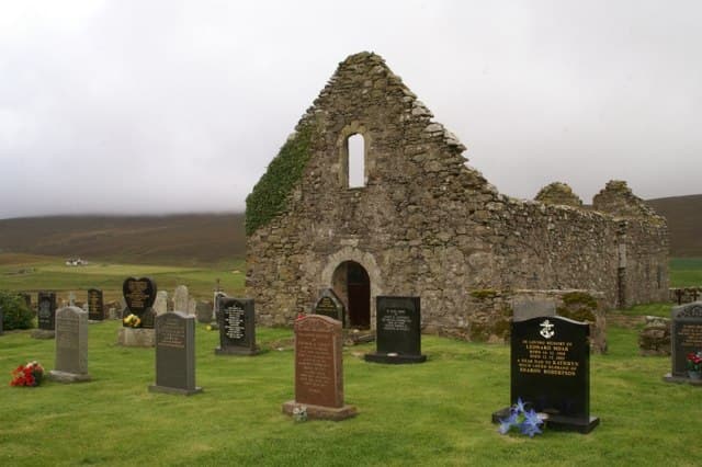 Old Unst Church And Churchyard With Memorial Enclosures, Baliasta, Unst in Shetland, Shetland