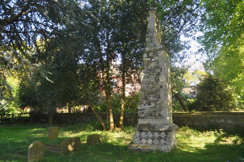 Remains of All Saints Church 25 metres south of Church of St James in Dunwich, Suffolk