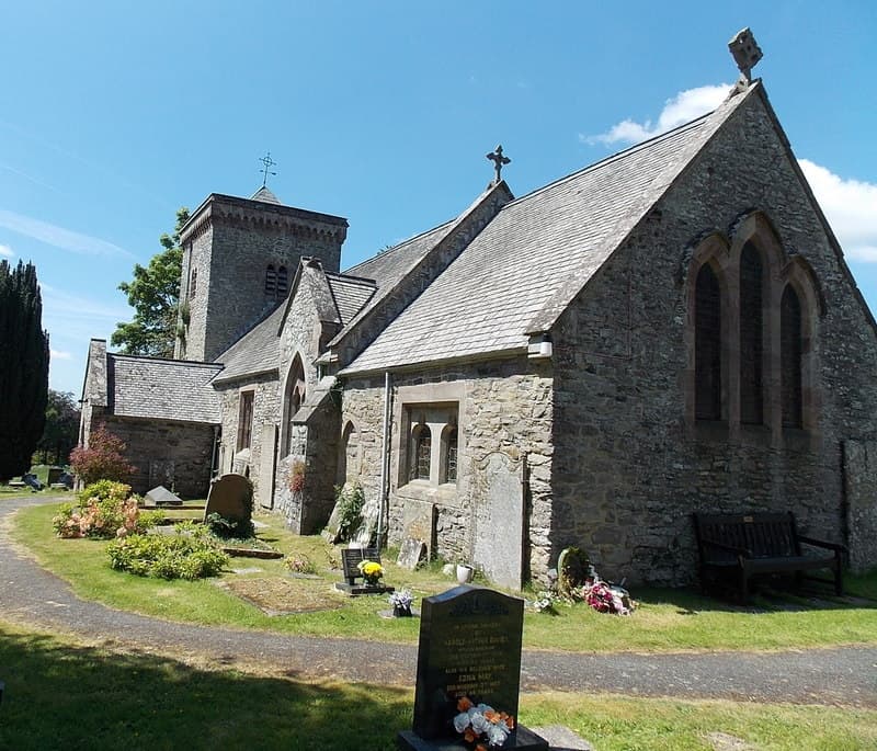 St Matthew's Church in Llanelwedd, Powys