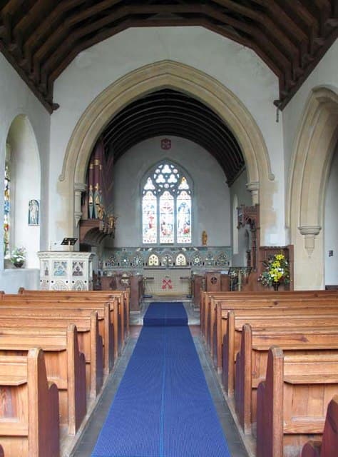 Church of St Peter (C of E) at Corner with Holwell Road in Holwell, Hertfordshire