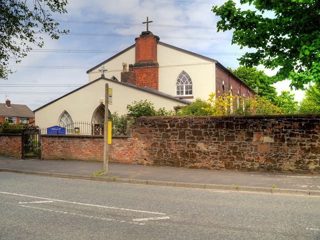 Our Lady Help of Christians Church, Portico in Prescot, Merseyside