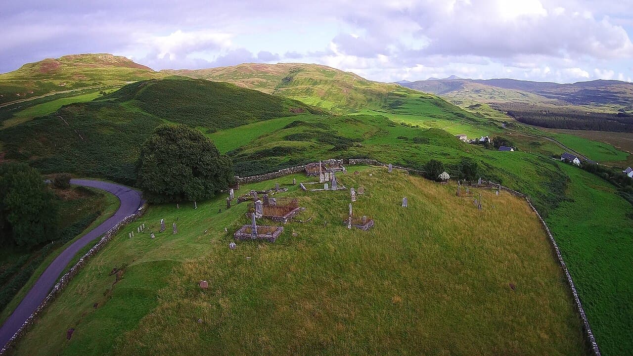 Kilmore, church and burial ground in B8073, Burg, Argyll and Bute