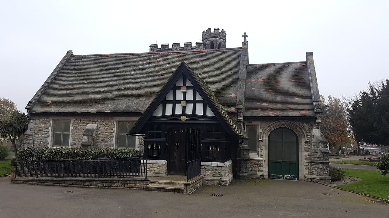 Rippleside Cemetery Chapel And Gates in Barking, Greater London