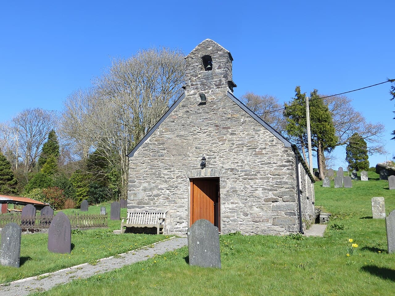 Old church of St John the Baptist in Ystrad Meurig, Ceredigion