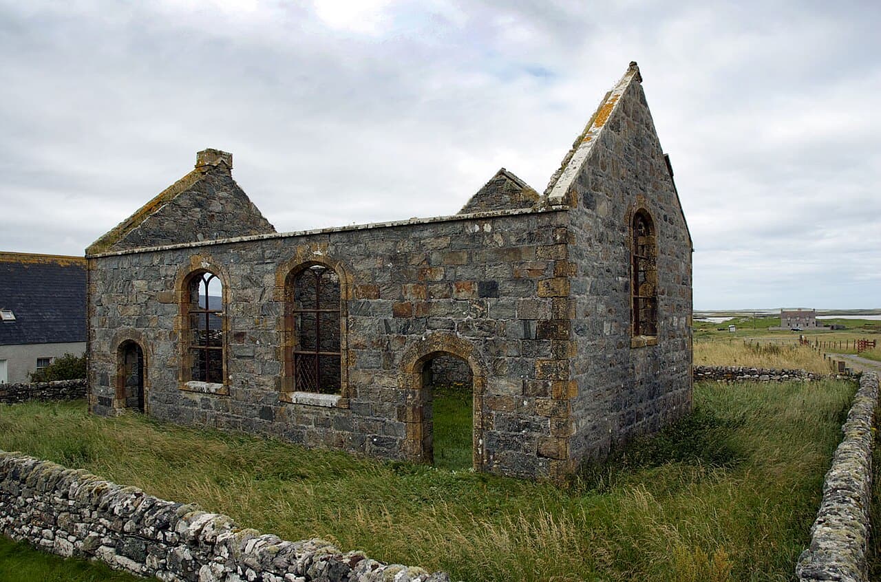 Trumisgarry Church, North Uist in Outer Hebrides, Na h-Eileanan Siar