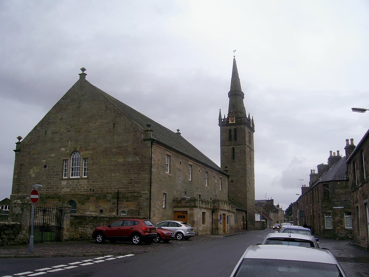 Old And St Michael Of Tarvit Parish Church tower and nave in Leuchars, Fife