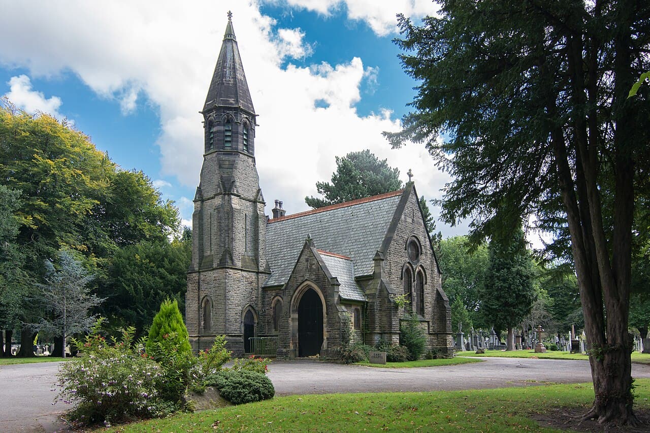 Roman Catholic Chapel In Manchester Southern Cemetery in Manchester, Greater Manchester