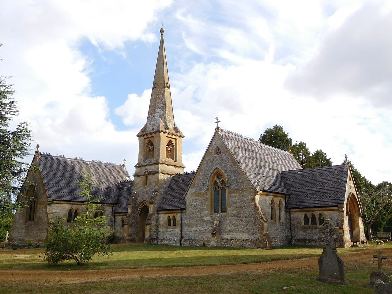 Pair Of Cemetery Chapels On A34 At Sp 2601 3951 in Moreton-in-Marsh, Warwickshire