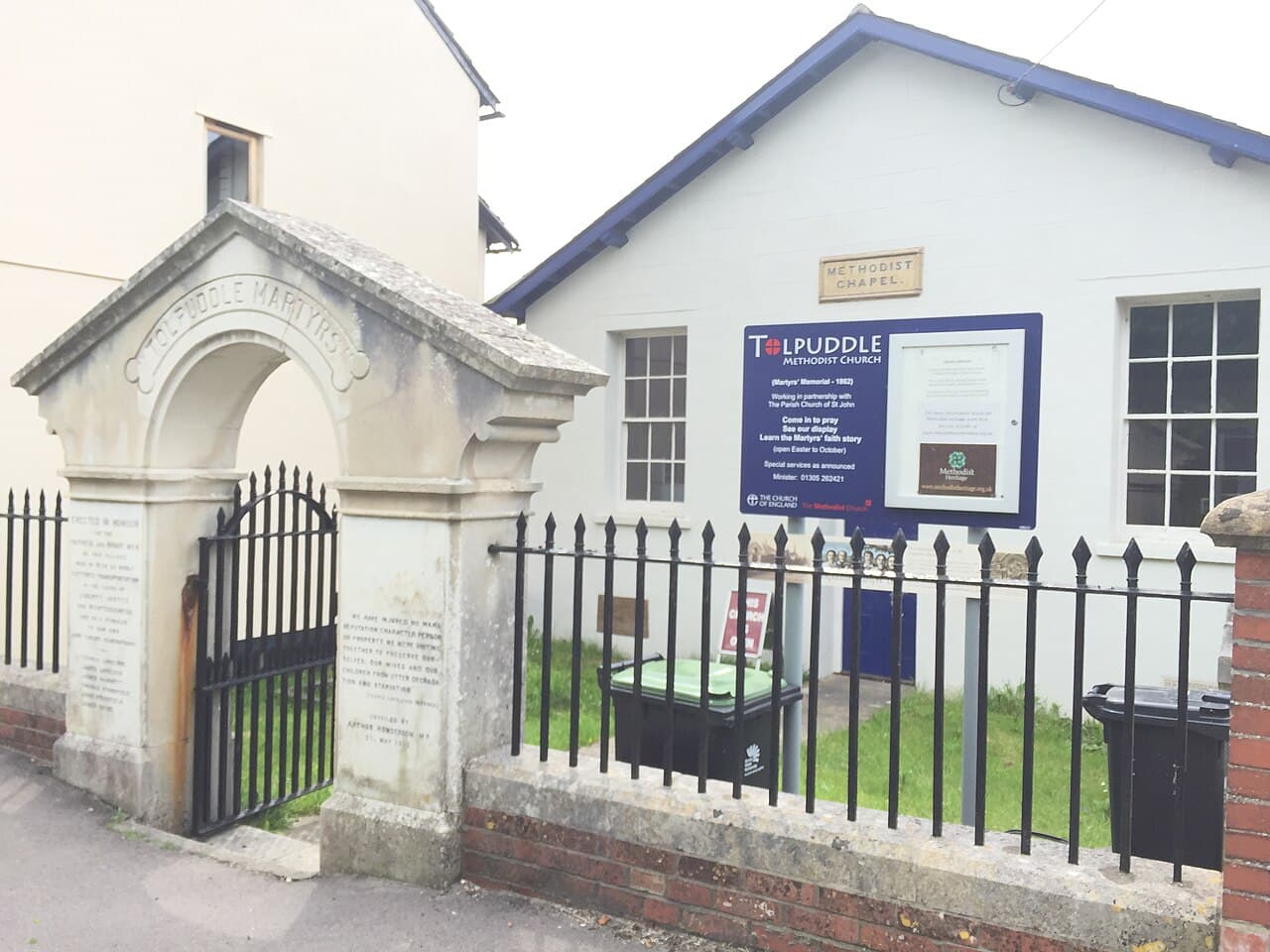 Methodist Chapel, Including Boundary Railings And Memorial Gateway in Tolpuddle, Dorset