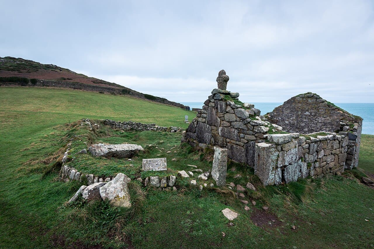 Medieval chapel called St Helen's Chapel with a dwelling and enclosure at Cape Cornwall in St Just, Cornwall