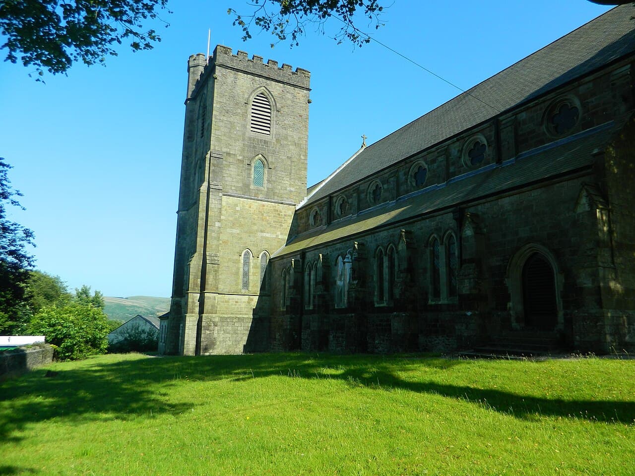 Church of St Michael and All Angels, Llangynwyd with Maesteg, including enclosing graveyard wall. in Maesteg, Bridgend