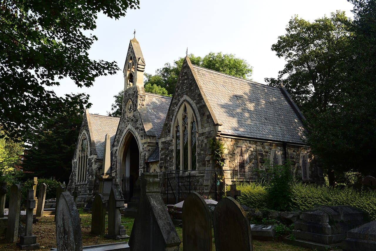 Two Chapels At South Ealing Cemetery in London, Greater London