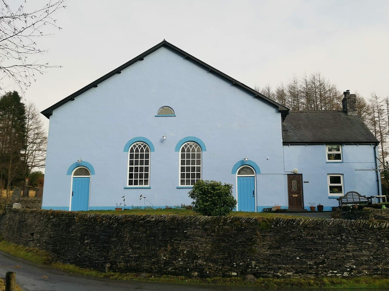 Ponterwyd Calvinistic Methodist Chapel and attached chapel house in Blaenrheidol, Ceredigion