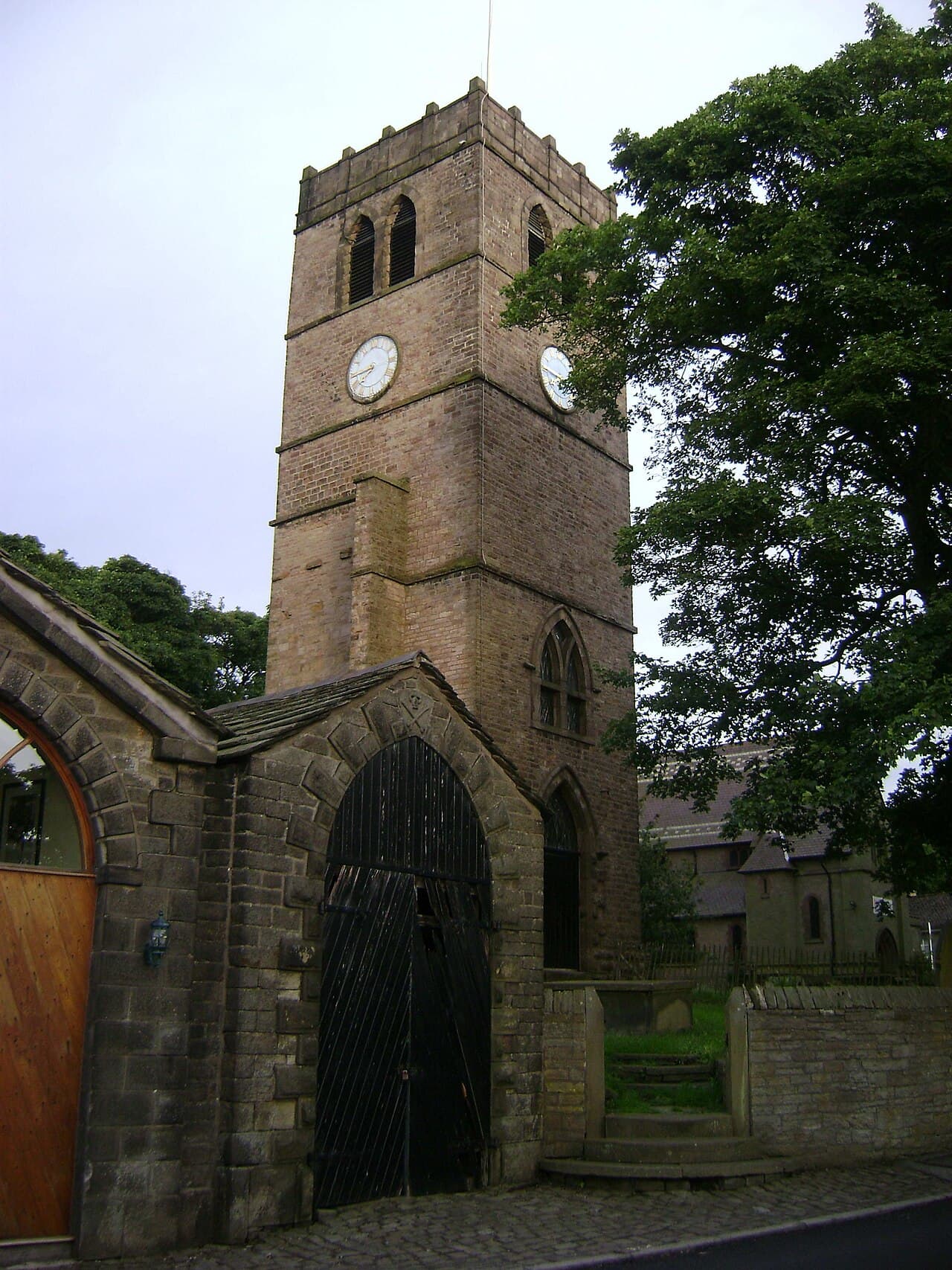 Remains of Church of All Saints in Stockport, Greater Manchester